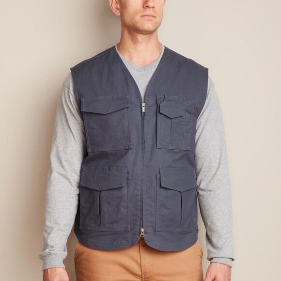 Duluth Trading Men's Size L Fire Hose DuluthFlex Working Man's Vest Blue Canvas - Picture 11 of 11